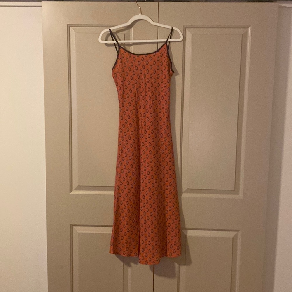 Printed midi slip dress